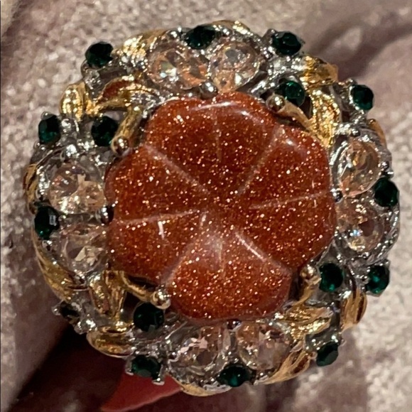SUNSTONE Multi Gem Flower Statement Ring NWOTS - Picture 2 of 15